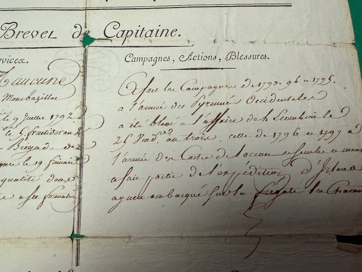 Captain's Commission Issued By Lazare Carnot, President Of The Executive Directory Of Year 5-photo-1