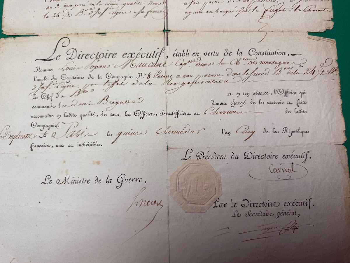 Captain's Commission Issued By Lazare Carnot, President Of The Executive Directory Of Year 5-photo-2