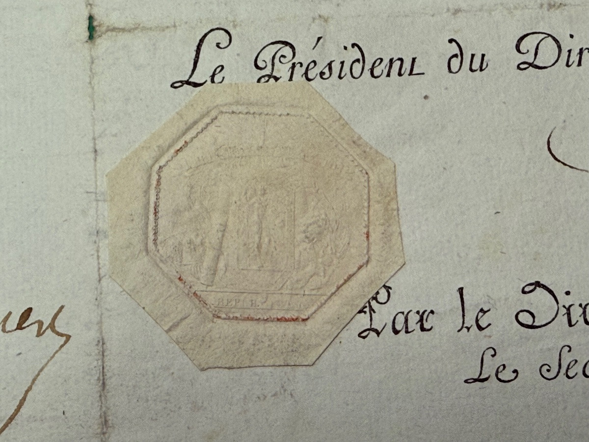 Captain's Commission Issued By Lazare Carnot, President Of The Executive Directory Of Year 5-photo-5