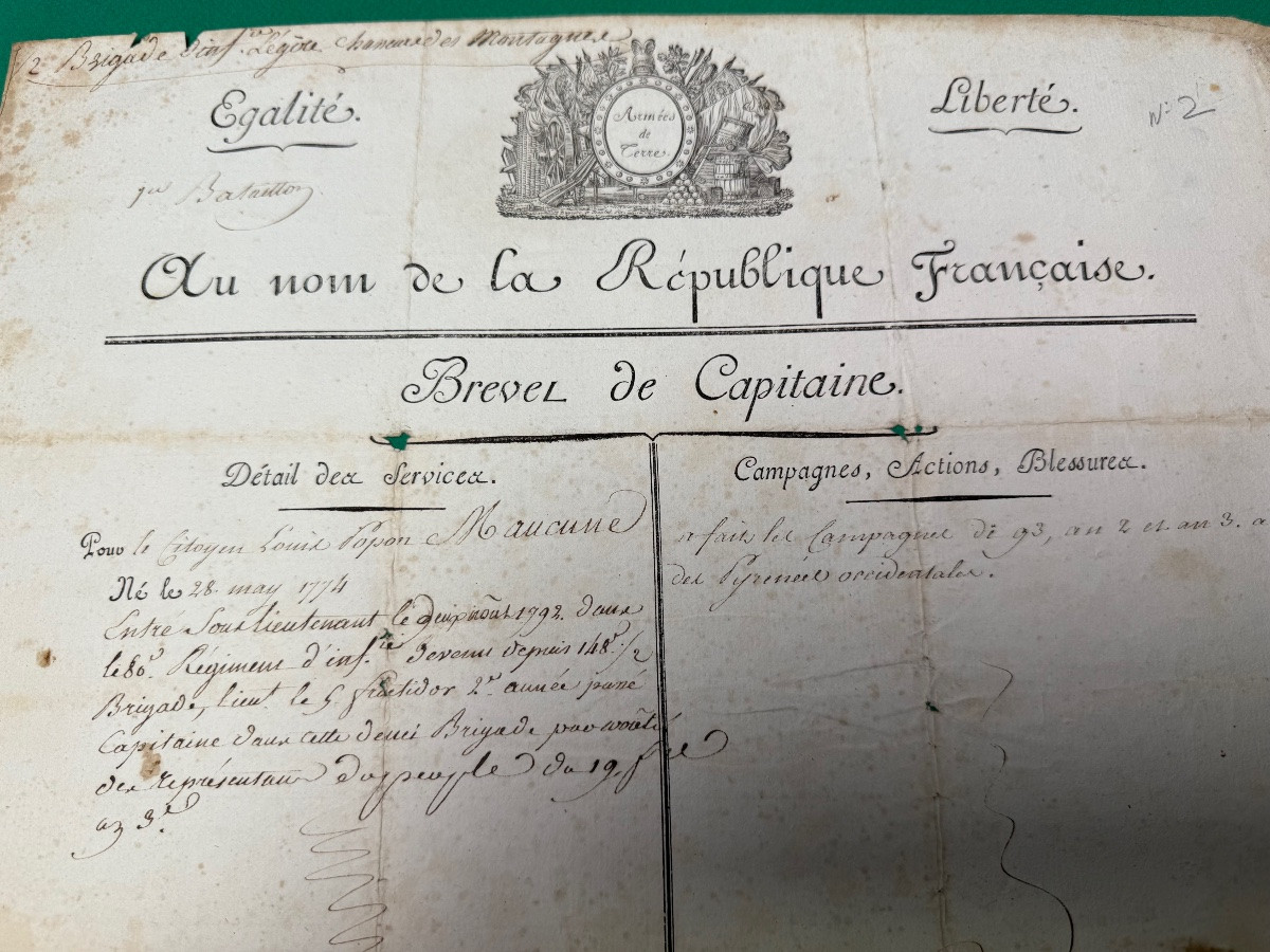 Captain's Commission Issued By The Executive Directory In Year 4 Of The Republic No. 2 -photo-2