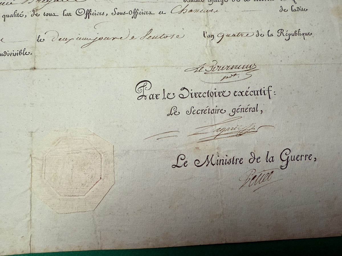 Captain's Commission Issued By The Executive Directory In Year 4 Of The Republic No. 2 -photo-3
