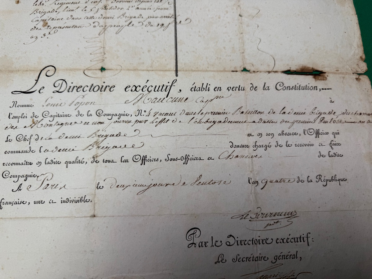 Captain's Commission Issued By The Executive Directory In Year 4 Of The Republic No. 2 -photo-5