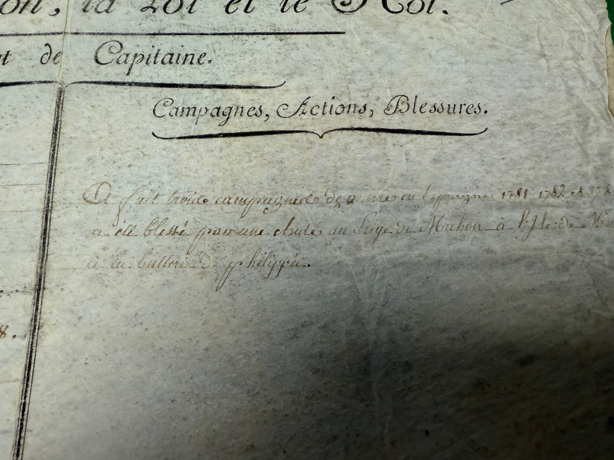 Captain's Commission Issued By King Louis XVI In 1791, One Of The Last! No. 7 Bis-photo-1