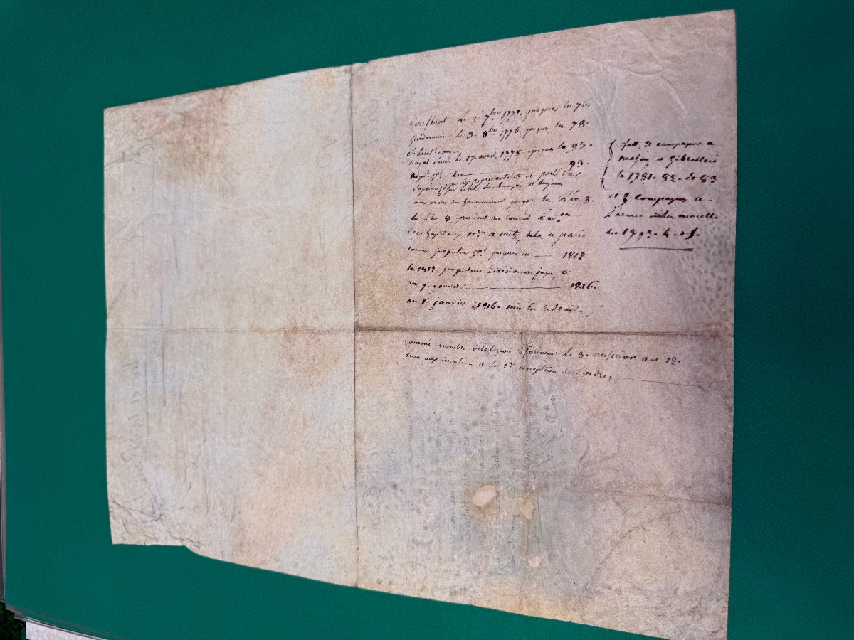 Captain's Commission Issued By King Louis XVI In 1791, One Of The Last! No. 7 Bis-photo-3