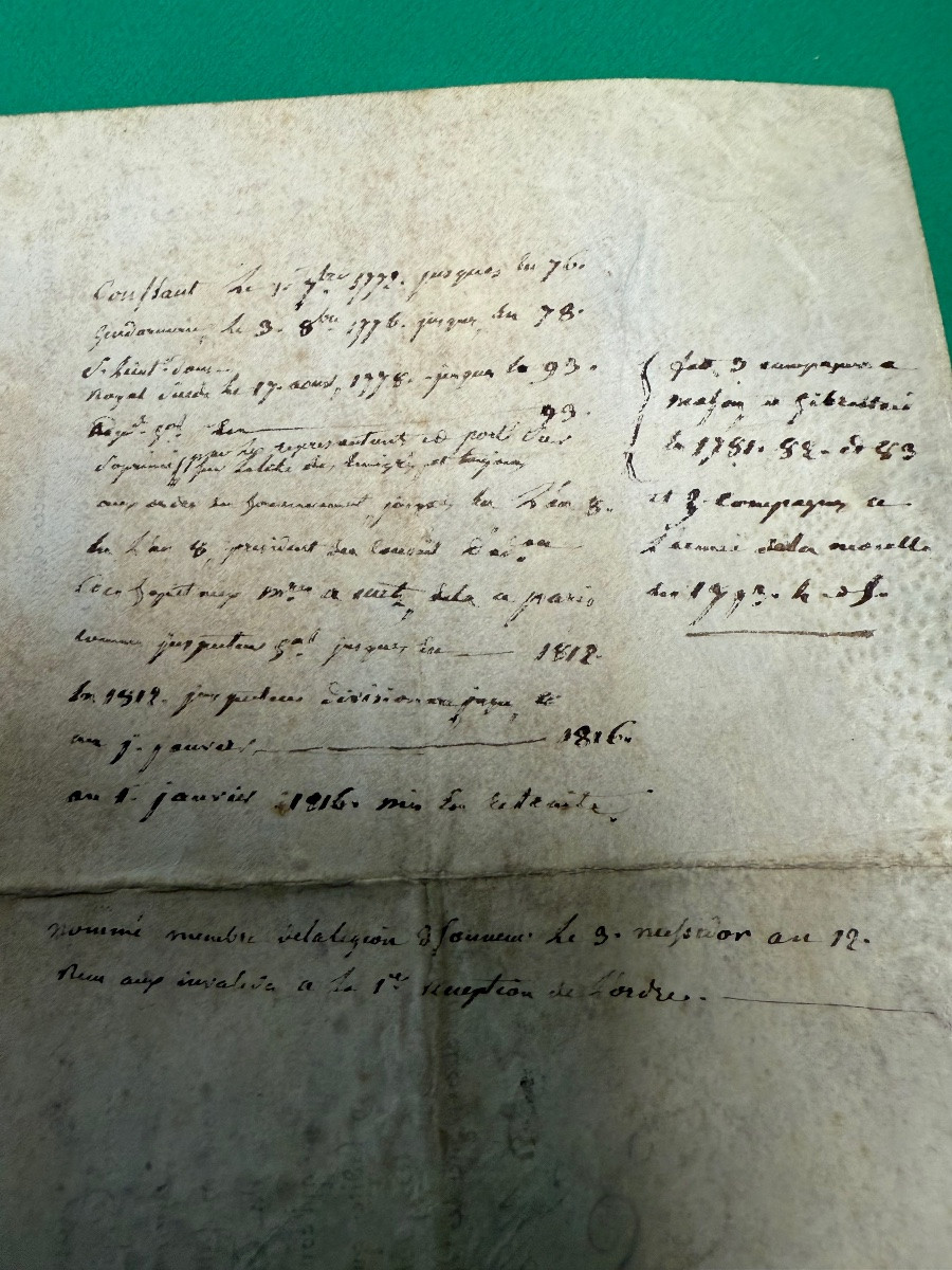 Captain's Commission Issued By King Louis XVI In 1791, One Of The Last! No. 7 Bis-photo-4