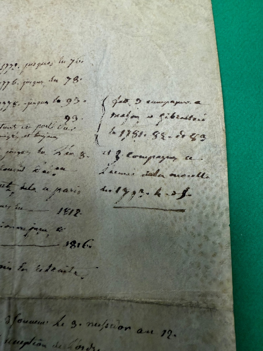 Captain's Commission Issued By King Louis XVI In 1791, One Of The Last! No. 7 Bis-photo-5