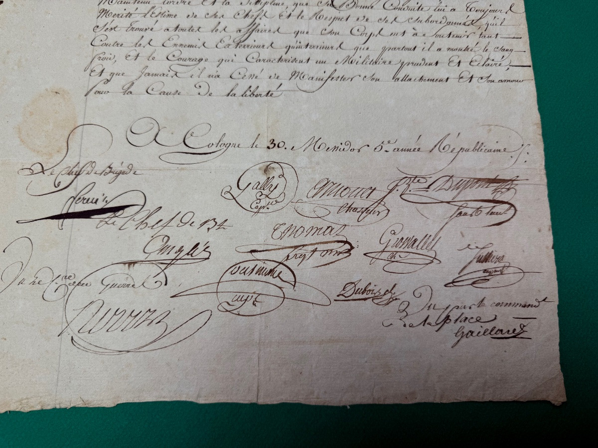 Certificate Of Completion Of Service Of Captain Of The 24th Infantry Regiment Of Year 5 No. 7 Bis-photo-1