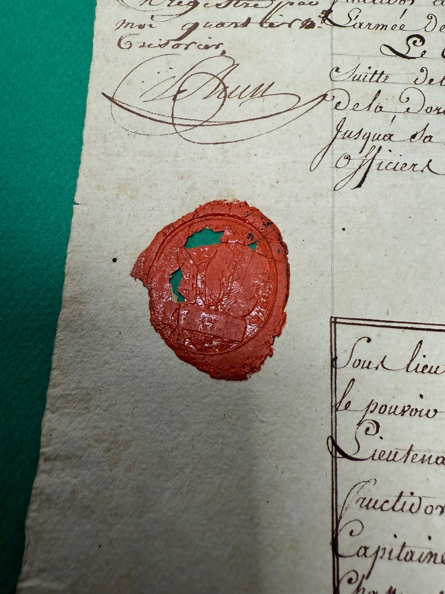 Certificate Of Completion Of Service Of Captain Of The 24th Infantry Regiment Of Year 5 No. 7 Bis-photo-2