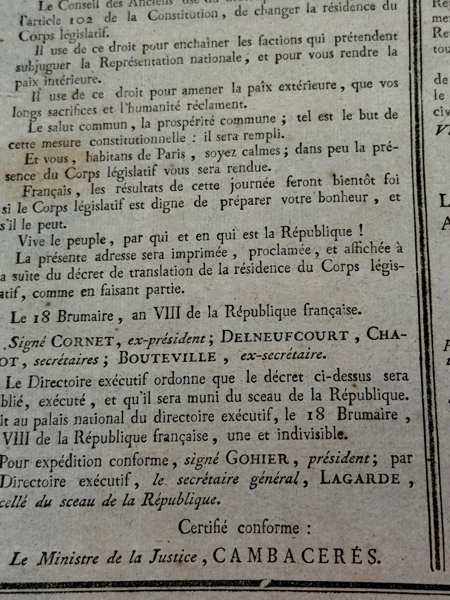 Coup d'état Of 18 Brumaire Year VIII Bonaparte General-in-chief To The Soldiers And Citizens  -photo-6