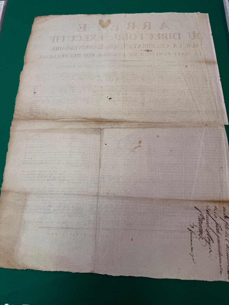  LOUIS   XVI   ARRÈTÉ  SUR LA FÈTE  D'ANNIVERSAIRE  DE LA JUSTE PUNITION  DU ROI  1796 18 ÈME -photo-5