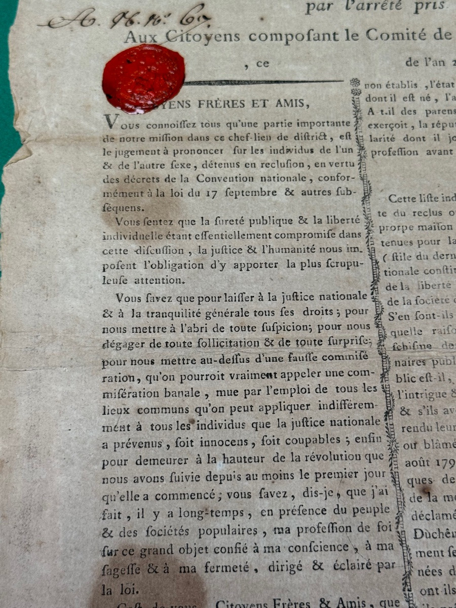 Revolutionary Poster To The Citizens Of The Bayonne Surveillance Committee, Year 2 -photo-1