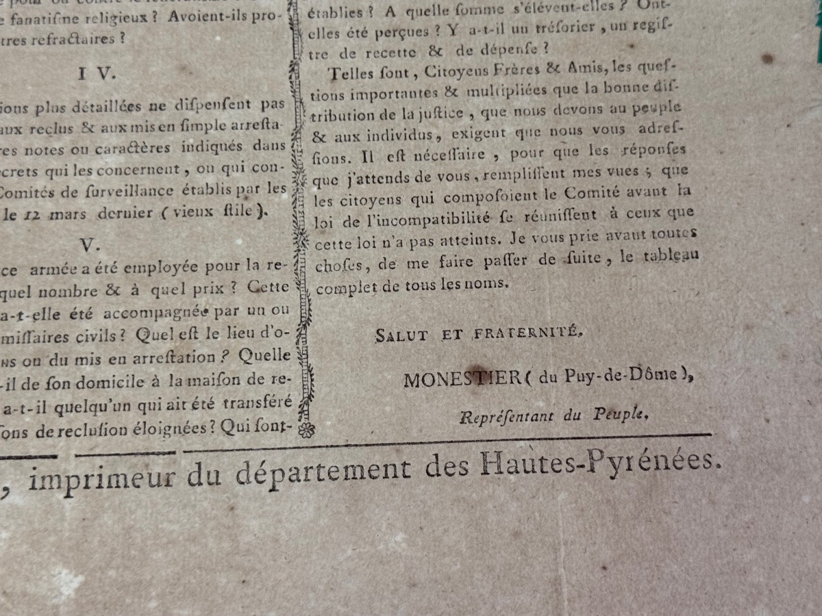 Revolutionary Poster To The Citizens Of The Bayonne Surveillance Committee, Year 2 -photo-4