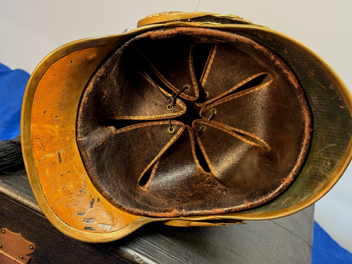 Dragon Officer's Helmet, Model 1872, With Its Transport Box, Third Republic-photo-3