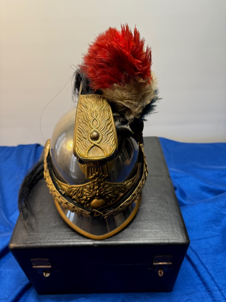 Dragon Officer's Helmet, Model 1872, With Its Transport Box, Third Republic-photo-7