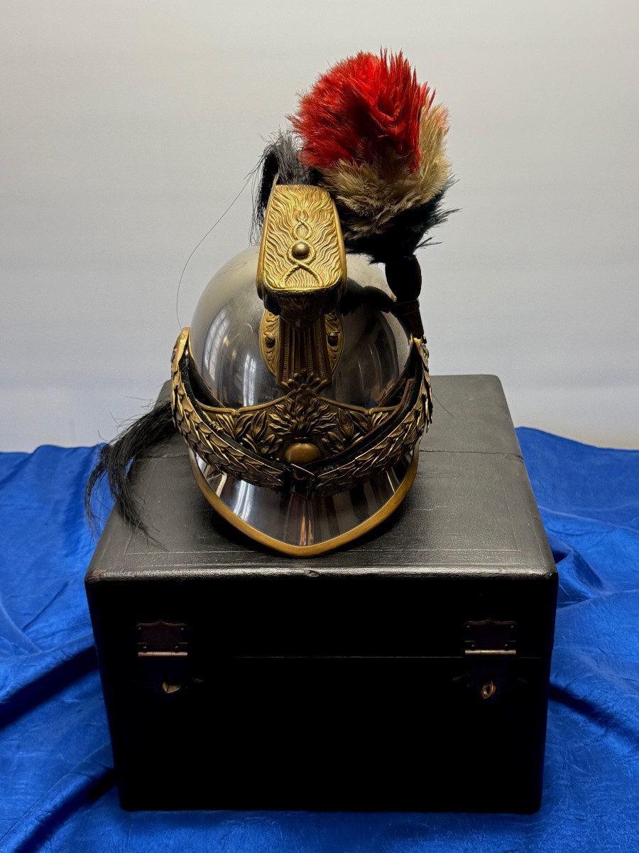 Dragon Officer's Helmet, Model 1872, With Its Transport Box, Third Republic-photo-8