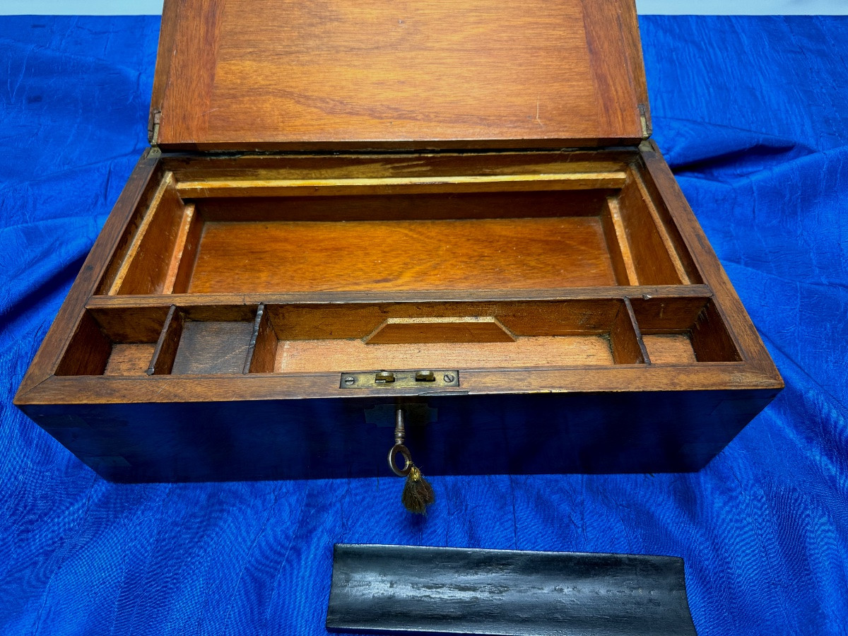 ÉCRITOIRE DE CAMPAGNE MILITAIRE  AVEC SECRETS  D'ÉPOQUE  1840 19 ÈME -photo-4