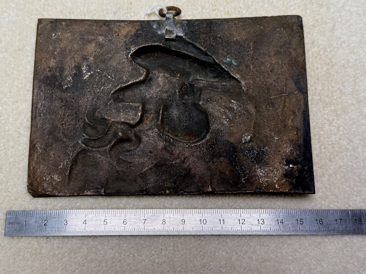 Bronze Plaque Of An Eagle Chasing A Snake By Barrye, 19th Century -photo-4