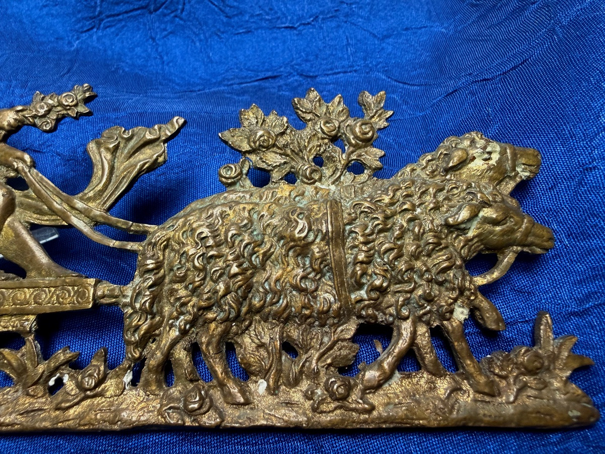 Furniture Ornament "sheep Carried By Love" Late 18th Consulate -photo-3