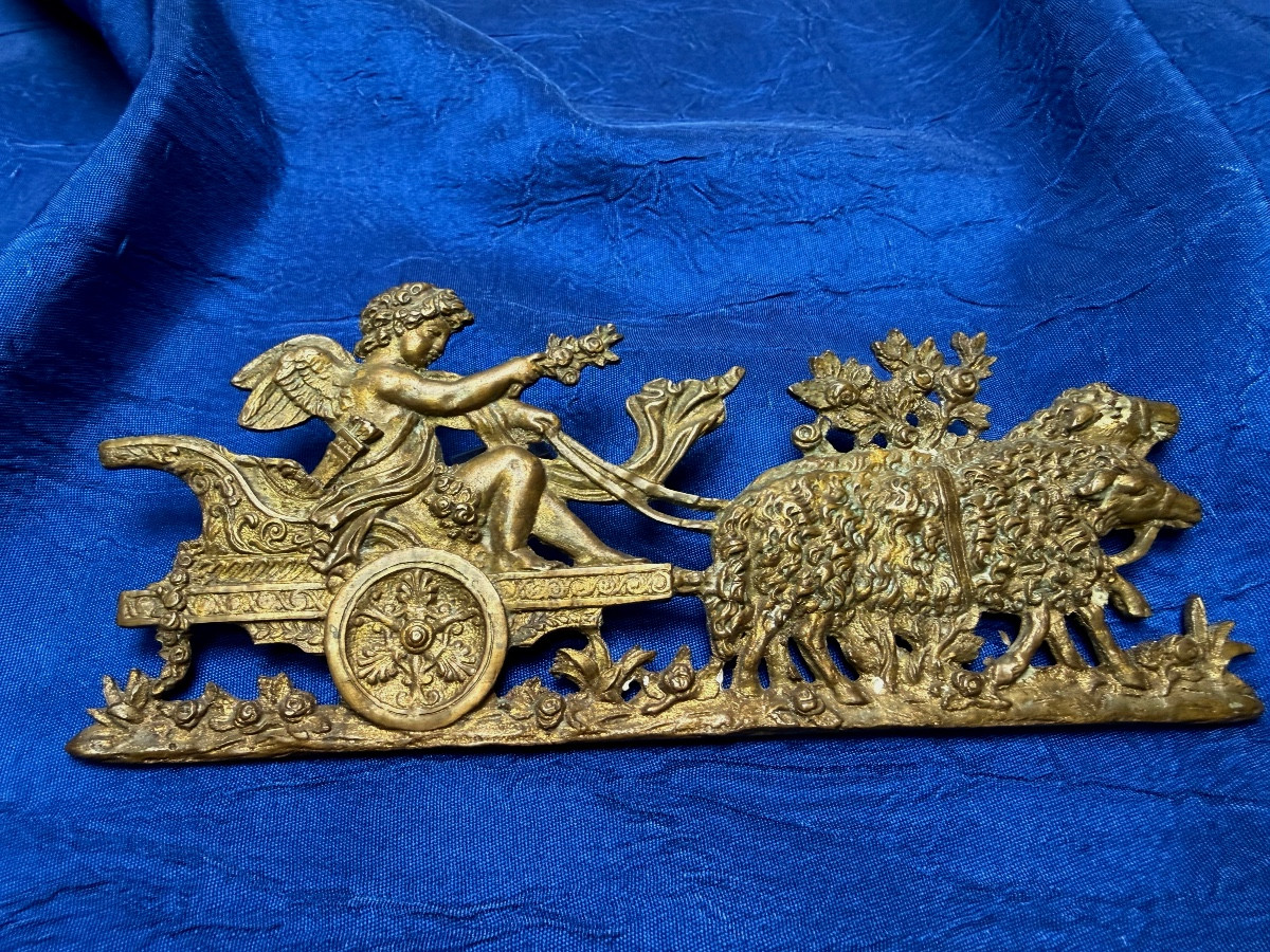 Furniture Ornament "sheep Carried By Love" Late 18th Consulate 