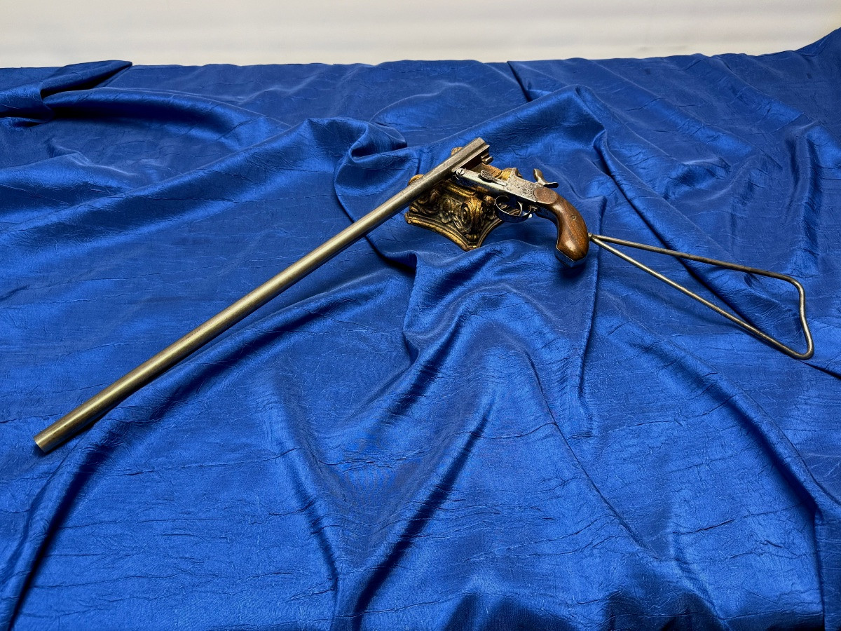 Folding Pistol - Rifle - Removable Skeleton Stock - 19th Century Poacher's Weapon -photo-4