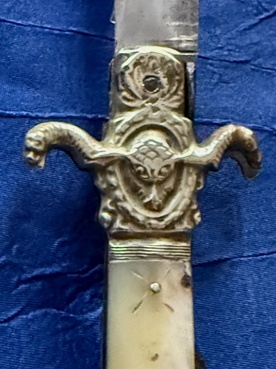 Wolf Hunter's Knife With A Locking Mechanism, Manufactured In Châtellerault, Napoleon III Era, 19th Century -photo-1