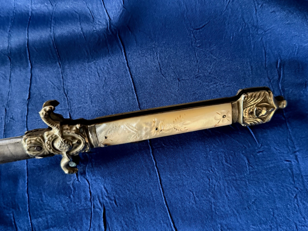 Wolf Hunter's Knife With A Locking Mechanism, Manufactured In Châtellerault, Napoleon III Era, 19th Century -photo-4