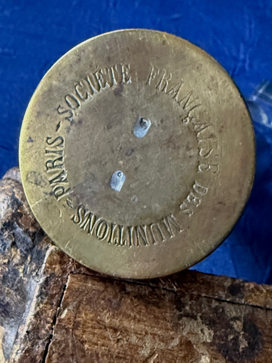 BRIQUET  PUBLICITAIRE  FAUSSE   CARTOUCHE  DE  37 MM  DE  LA SOCIÉTÉ  DES MUNITIONS DE PARIS  -photo-2