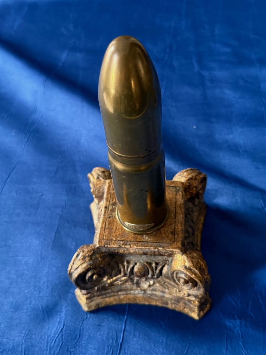 BRIQUET  PUBLICITAIRE  FAUSSE   CARTOUCHE  DE  37 MM  DE  LA SOCIÉTÉ  DES MUNITIONS DE PARIS  