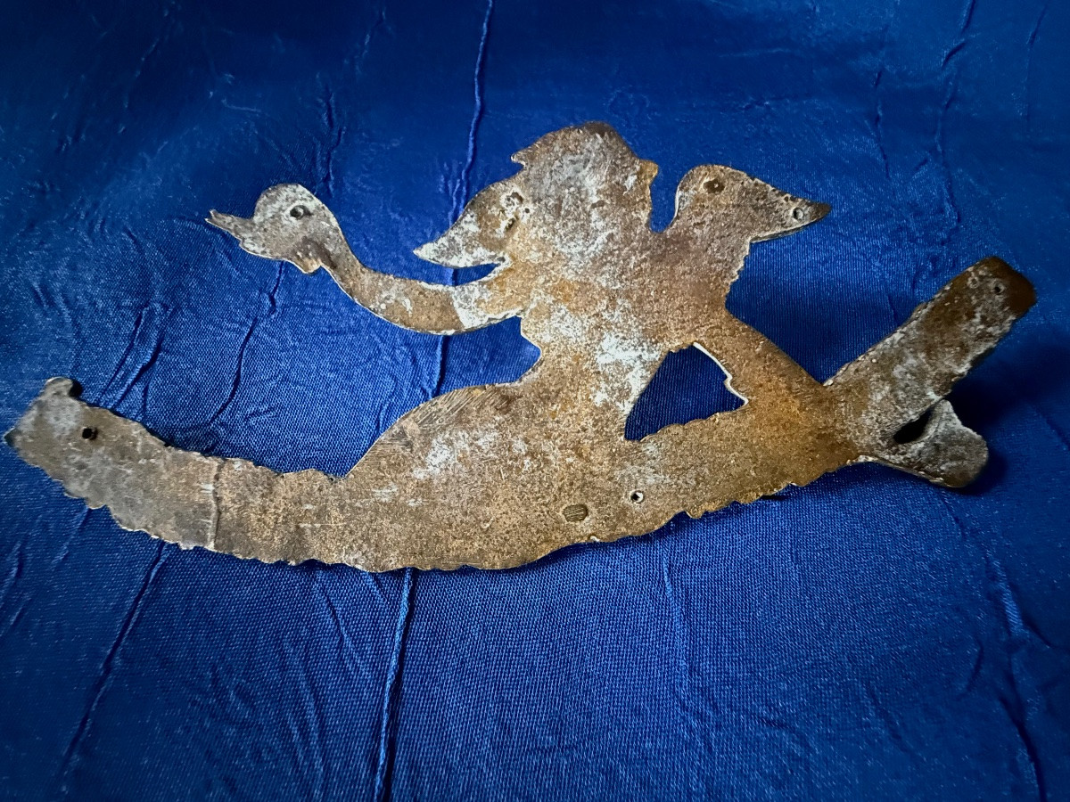 BRONZE  ANCIEN  CHÉRUBIN AU PAPILLON  19 ÈME -photo-2