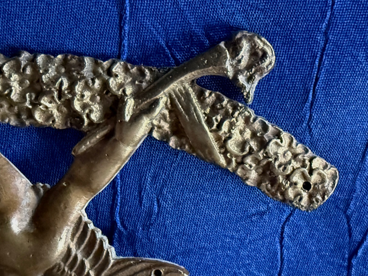 BRONZE  ANCIEN  CHÉRUBIN AU PAPILLON  19 ÈME -photo-2