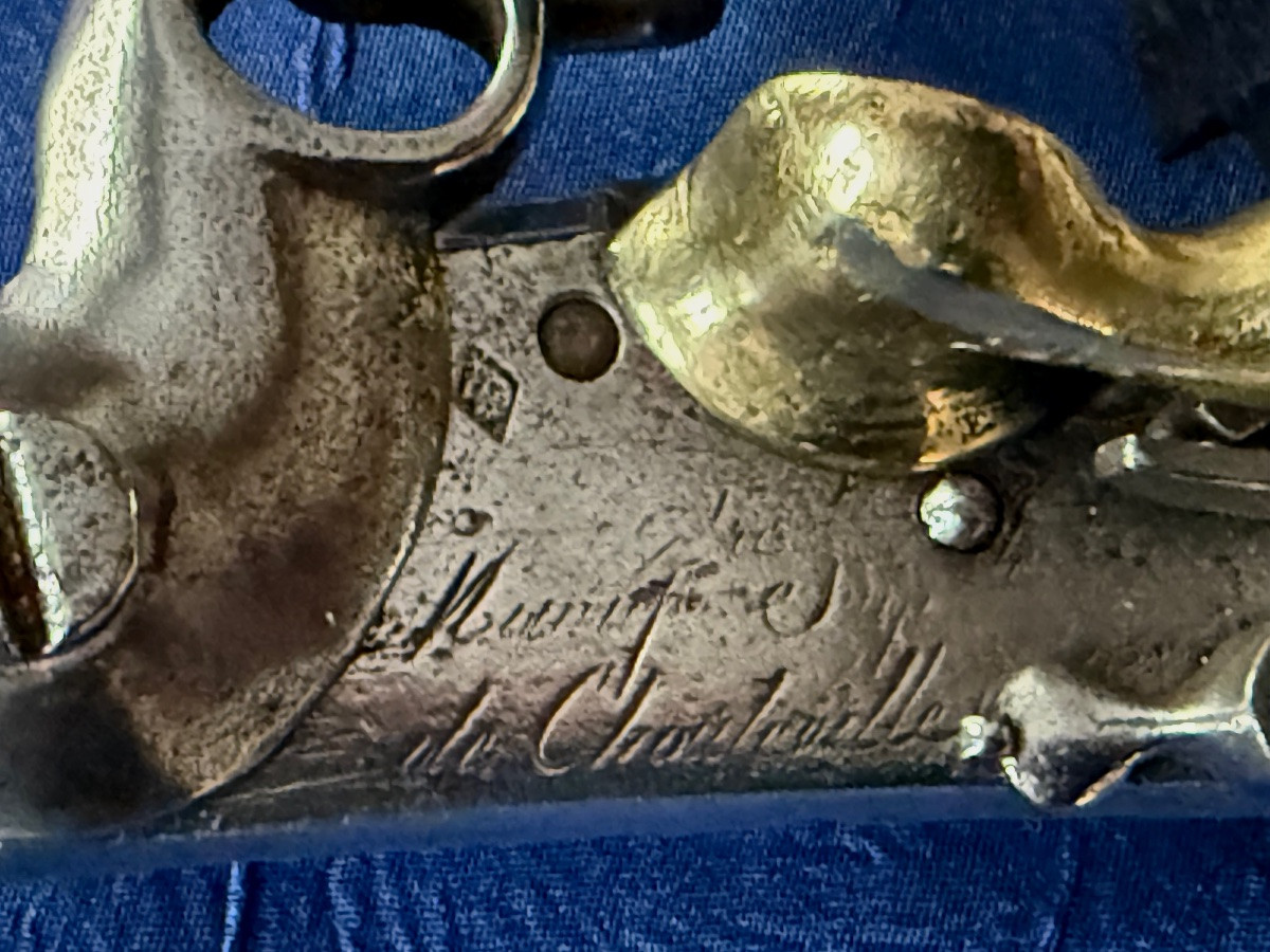 PLATINE DE FUSIL  MODÈLE 1777 AN IX  MANUFACTURE  IMPÉRIALE DE CHARLEVILLE  1ER EMPIRE  19 ÈME -photo-2