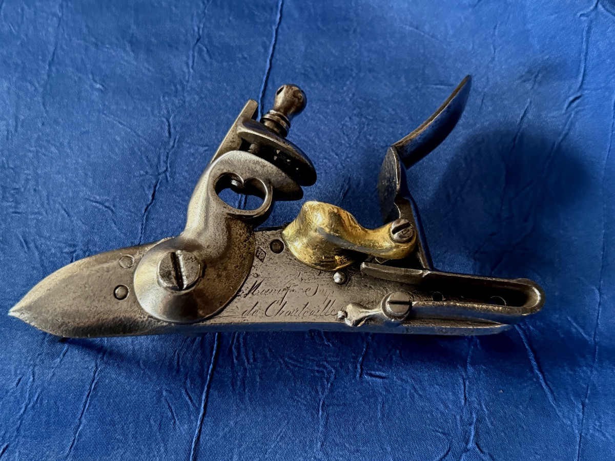 PLATINE DE FUSIL  MODÈLE 1777 AN IX  MANUFACTURE  IMPÉRIALE DE CHARLEVILLE  1ER EMPIRE  19 ÈME 