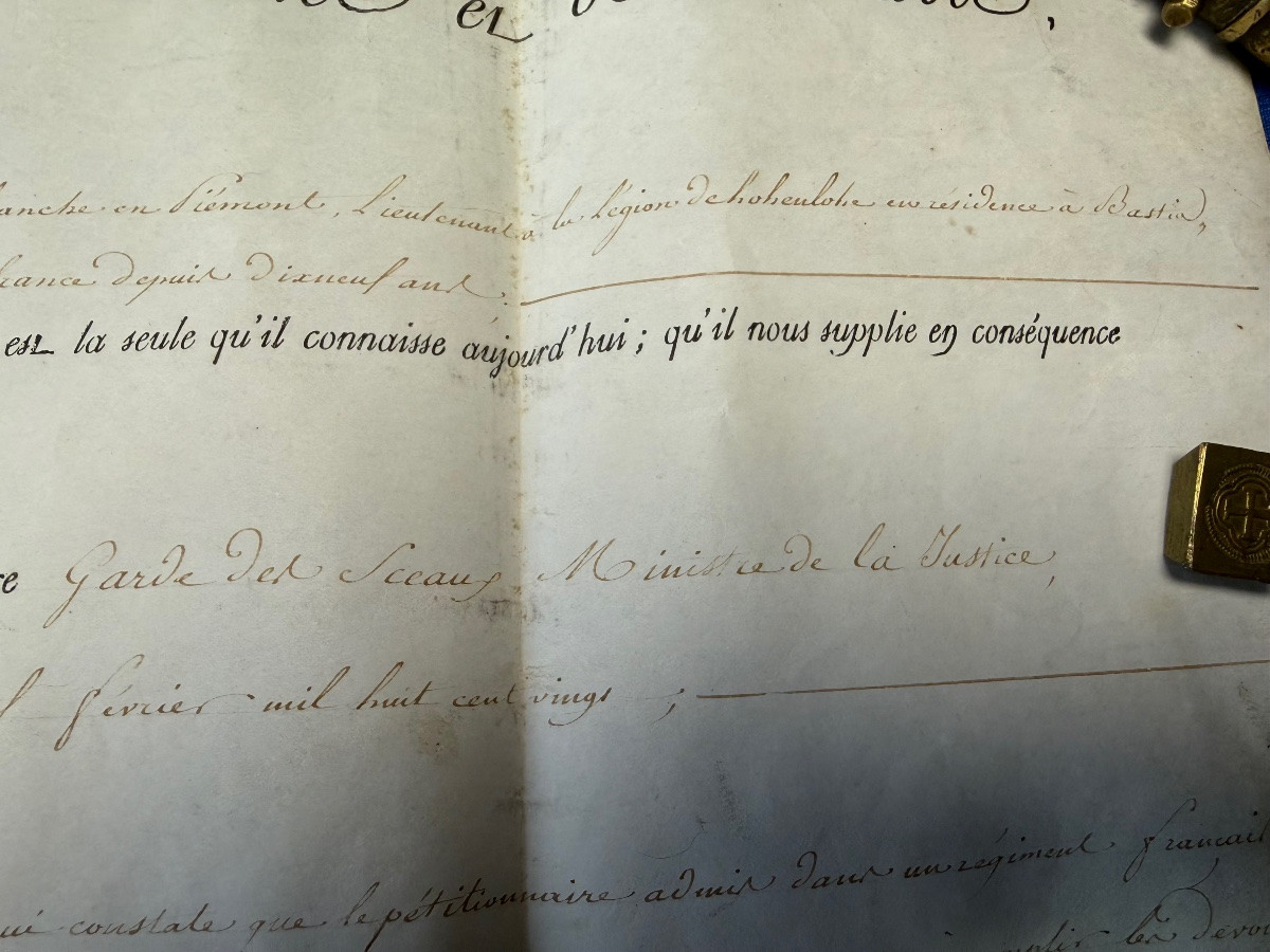 Royal Declaration Of Naturality And Record Of Services Of Lieutenant Bianco Restoration  -photo-3