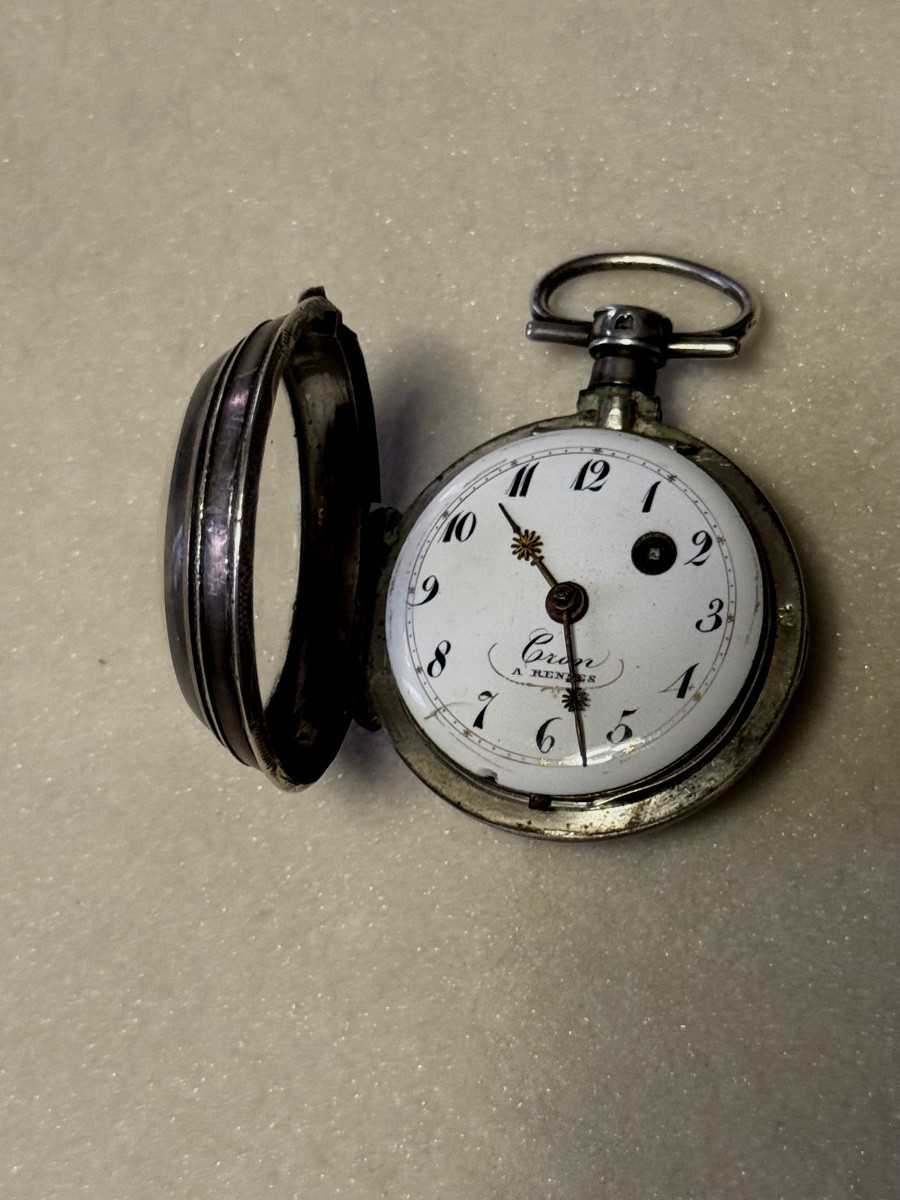 18th Century Cron Rooster Pocket Watch From Rennes -photo-2