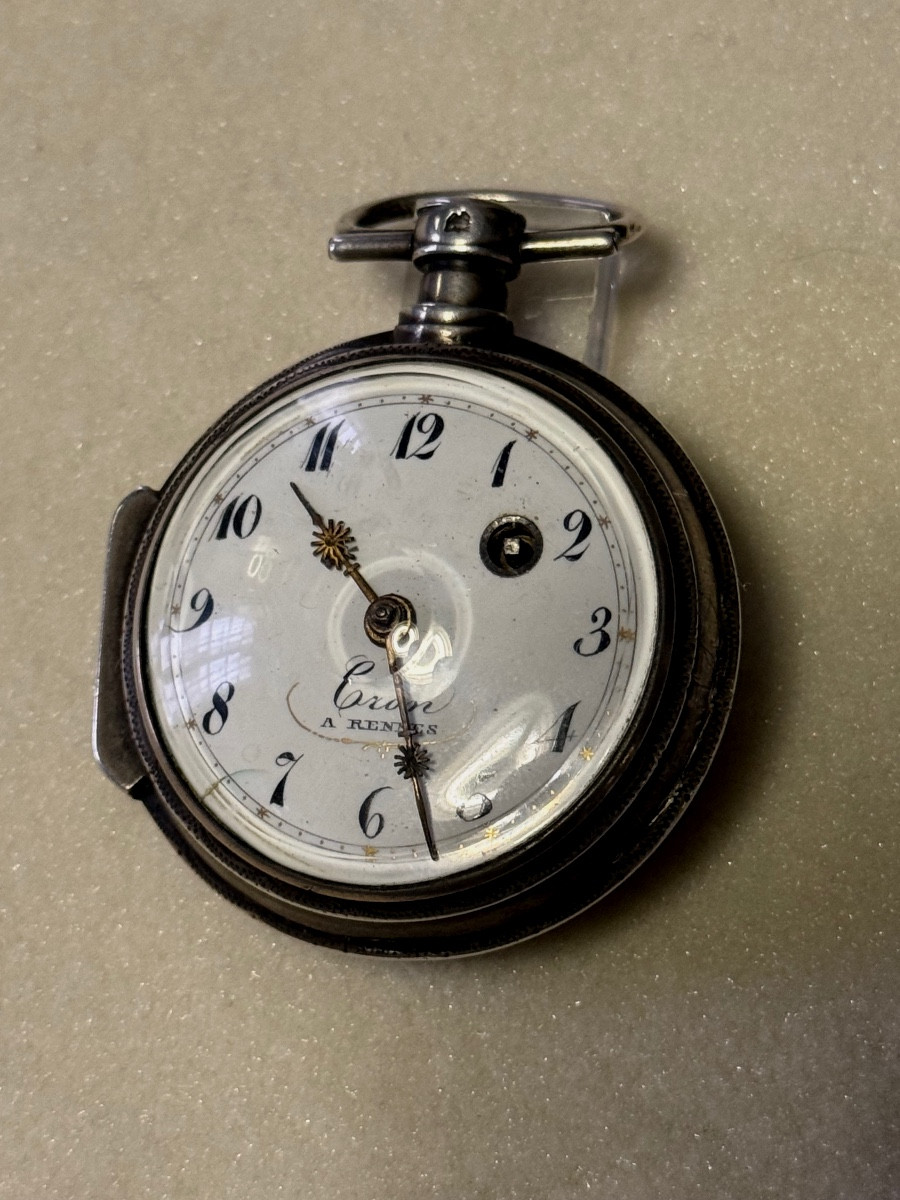 18th Century Cron Rooster Pocket Watch From Rennes 