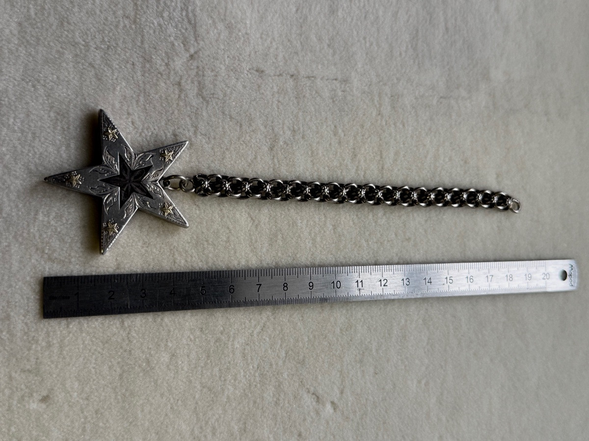  CHAINE DE MONTRE  MAÇONNIQUE  ÉTOILE A  CINQ  BRANCHES   AU  PENTACLE  INVERSÉ  HOMME NÉGATIF -photo-6