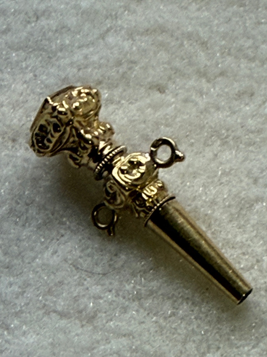 19th Century Woman's Pocket Watch Key Or Necklace 