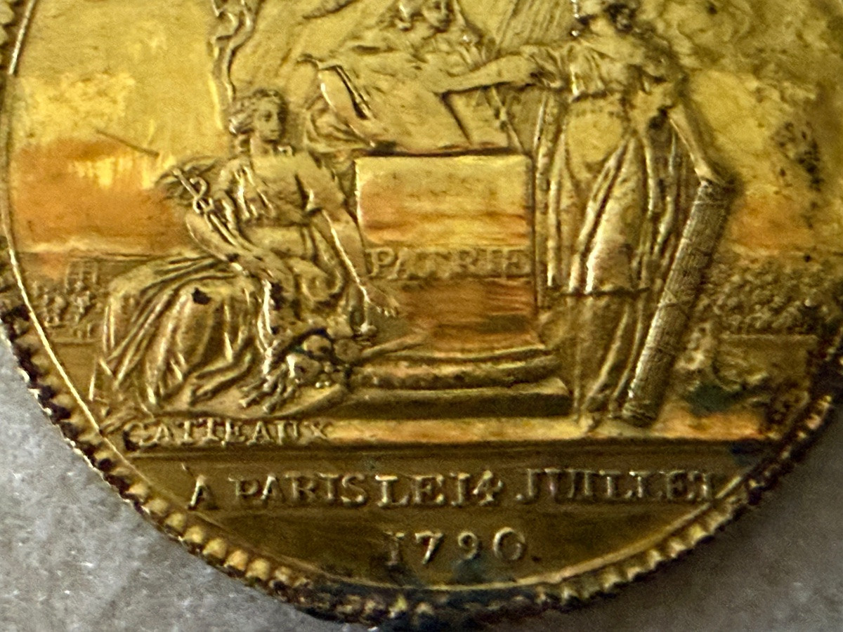 MÉDAILLE DU 14 JUILLET  1790  CONFÉDÉRATION DES FRANÇAIS  RÉVOLUTION  PAR GATTEAUX  18 ÈME -photo-1