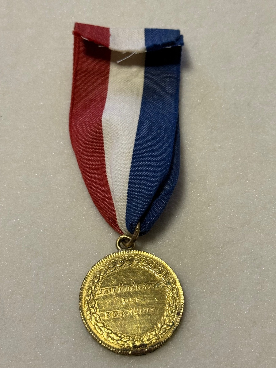 MÉDAILLE DU 14 JUILLET  1790  CONFÉDÉRATION DES FRANÇAIS  RÉVOLUTION  PAR GATTEAUX  18 ÈME -photo-3