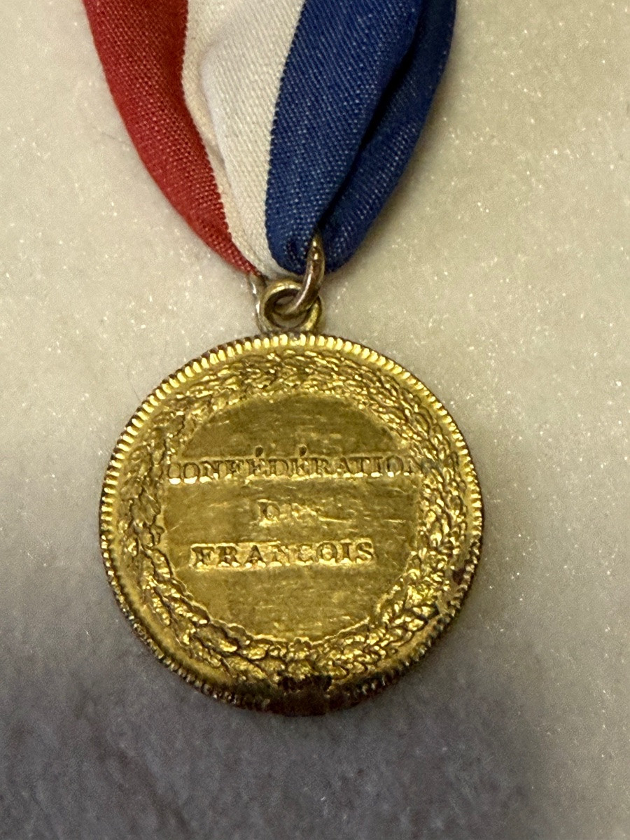 MÉDAILLE DU 14 JUILLET  1790  CONFÉDÉRATION DES FRANÇAIS  RÉVOLUTION  PAR GATTEAUX  18 ÈME -photo-4