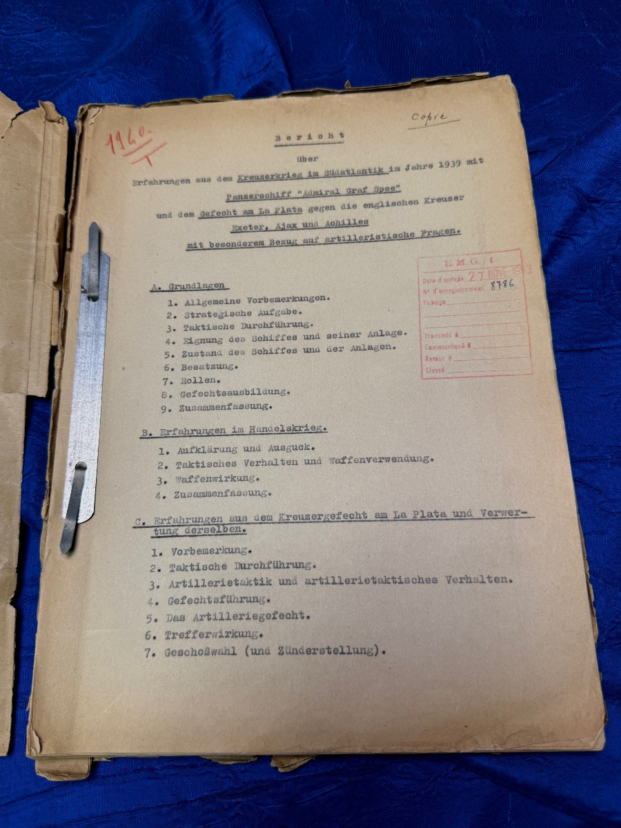  Two Original Documents On The Cruirassier Admiral Graf Spée Battle Of The Plata 1939 -photo-2