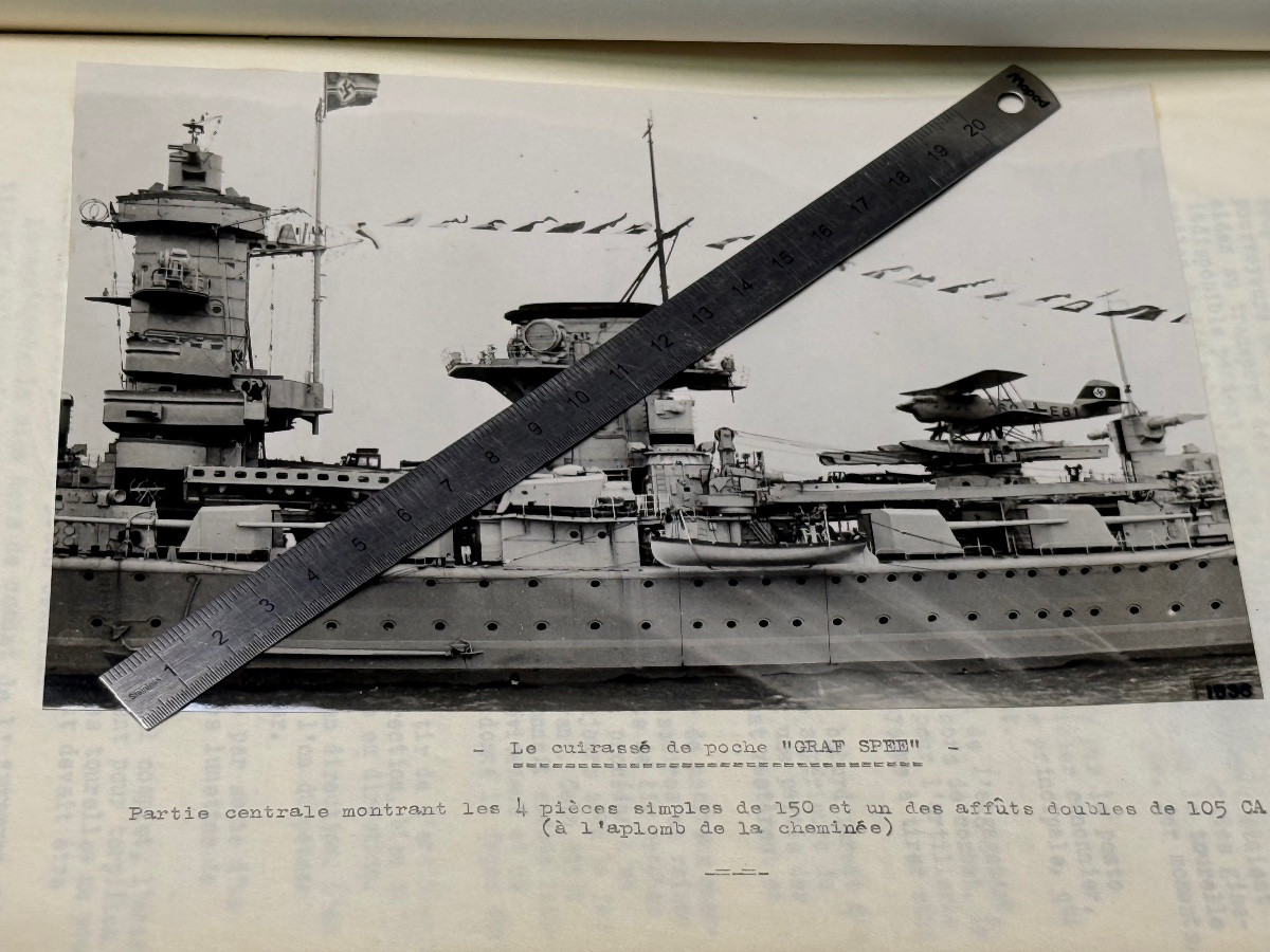  Two Original Documents On The Cruirassier Admiral Graf Spée Battle Of The Plata 1939 -photo-1
