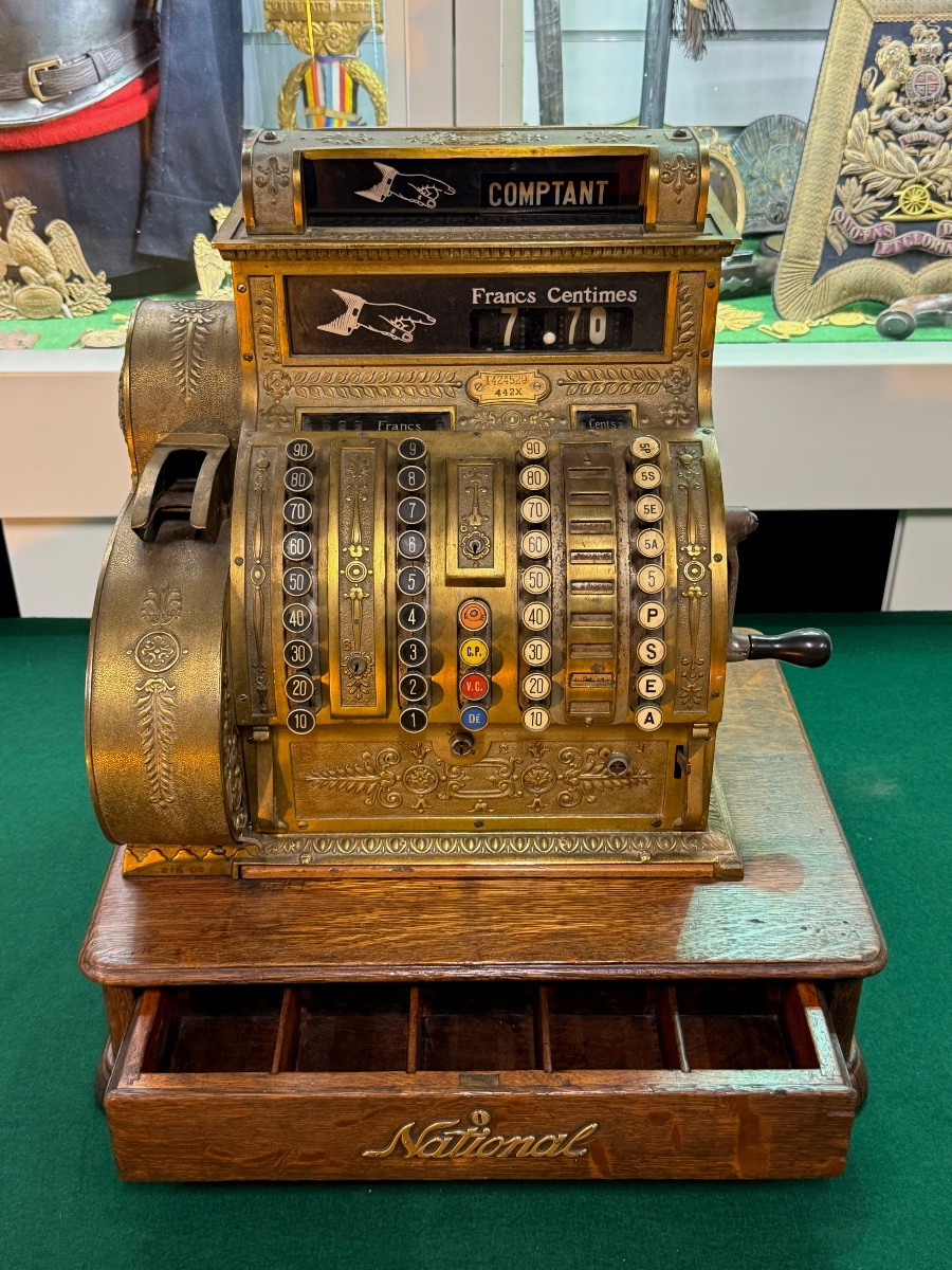 CAISSE ENREGISTREUSE AMÉRICAINE  " NATIONAL " POUR LA FRANCE  FONCTIONNELLE   FIN 19 ÈME -photo-2