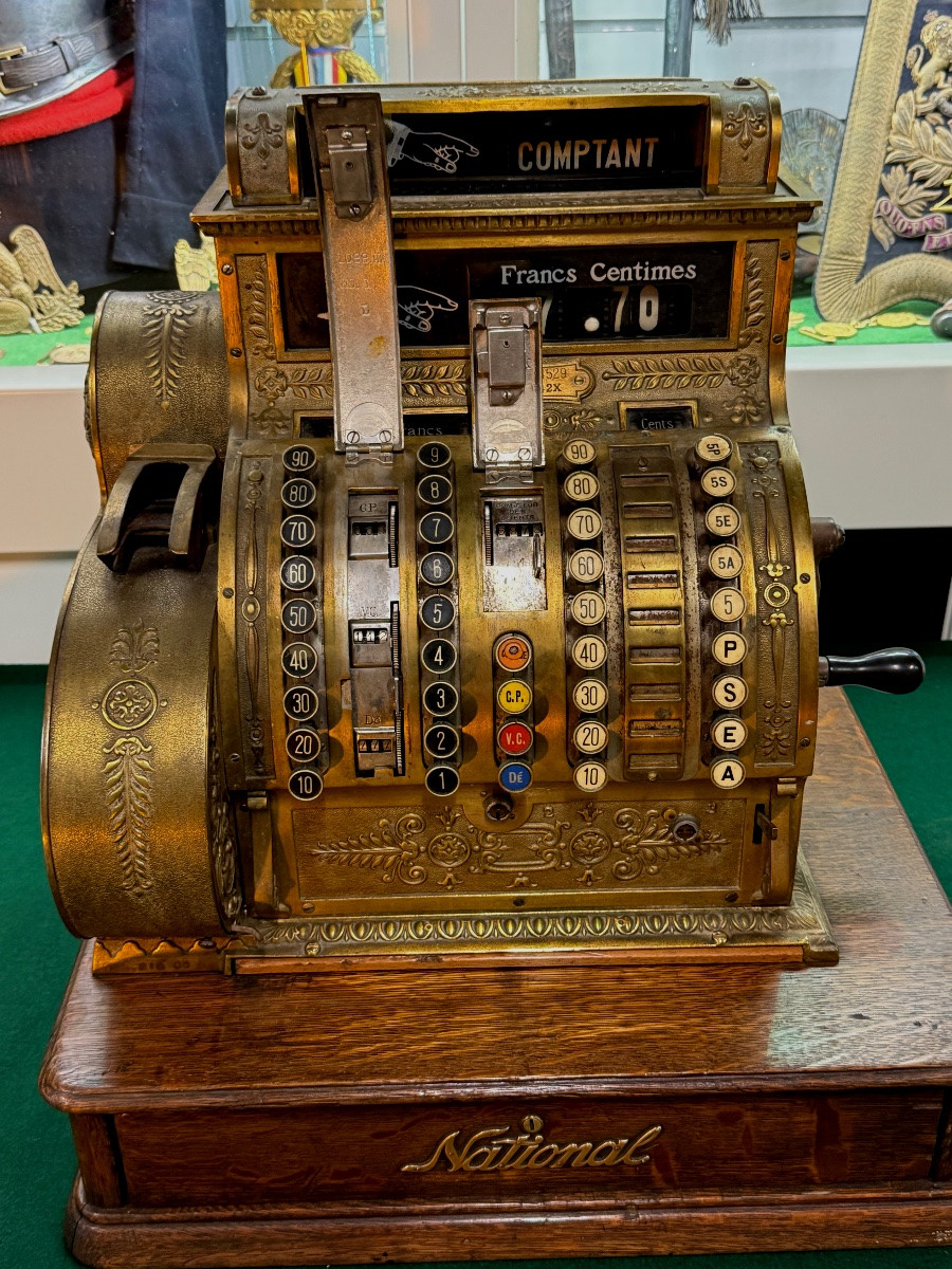 CAISSE ENREGISTREUSE AMÉRICAINE  " NATIONAL " POUR LA FRANCE  FONCTIONNELLE   FIN 19 ÈME -photo-7