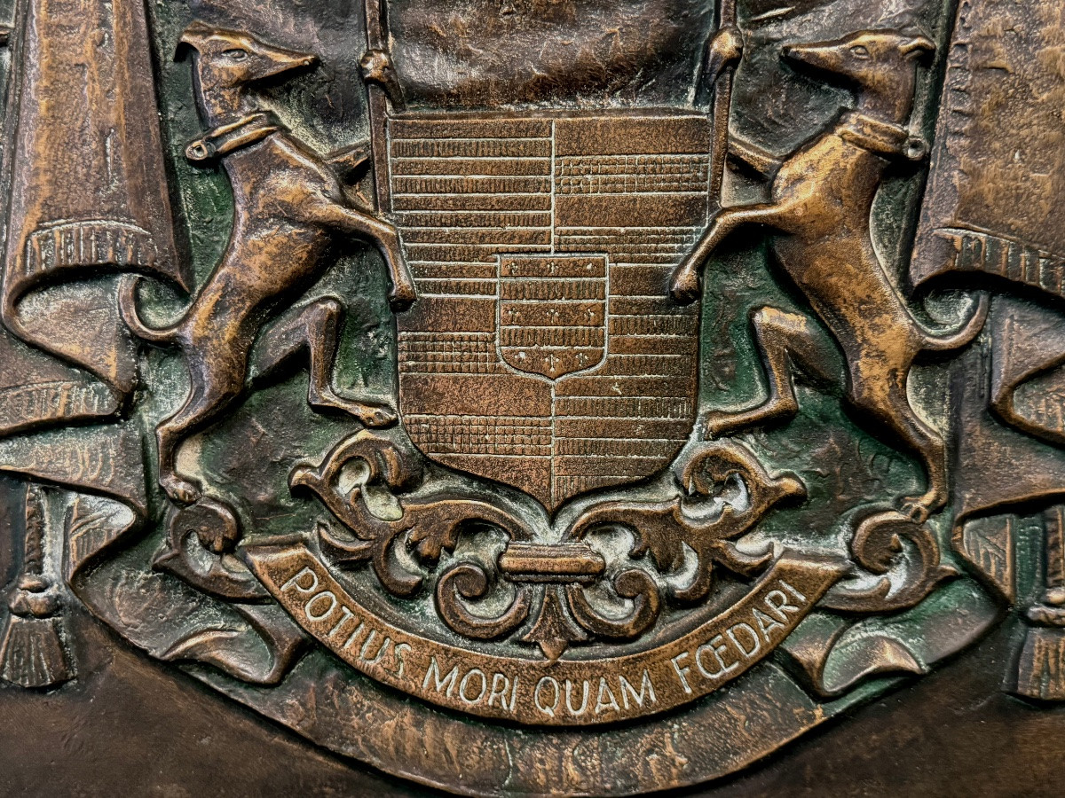 Coat Of Arms Of A Breton Town In Solid Bronze, Late 19th Century -photo-3