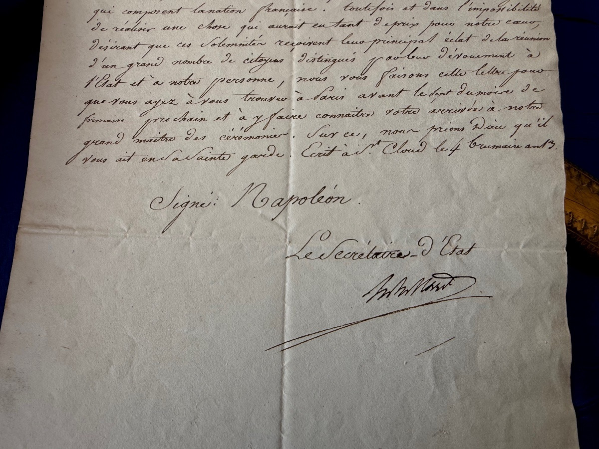 Official Invitation To The Coronation Of Napoleon I For Brigadier General Bertrand  -photo-4
