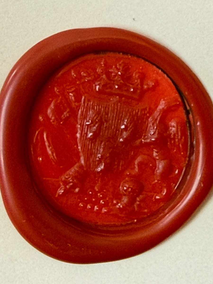 SCEAU  DE  ALBERT DE  WATEVILLE OFFICIER  D'ORDONNANCE  DE  L'EMPEREUR  NAPOLÉON  1 ER  EMPIRE -photo-3