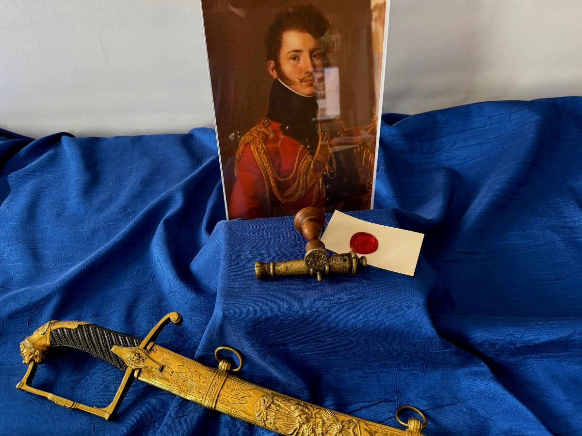 SCEAU  DE  ALBERT DE  WATEVILLE OFFICIER  D'ORDONNANCE  DE  L'EMPEREUR  NAPOLÉON  1 ER  EMPIRE 