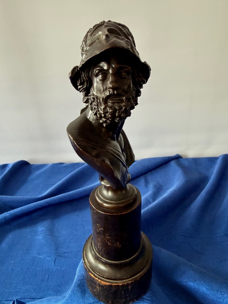 Bronze Bust Of Menelaus King Of Sparta Grand Tour Circa XVIIIii Century-photo-2