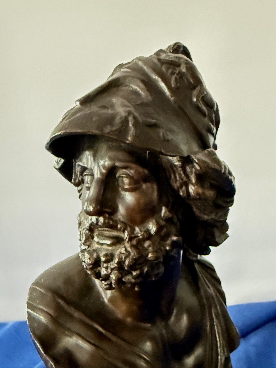 Bronze Bust Of Menelaus King Of Sparta Grand Tour Circa XVIIIii Century-photo-2